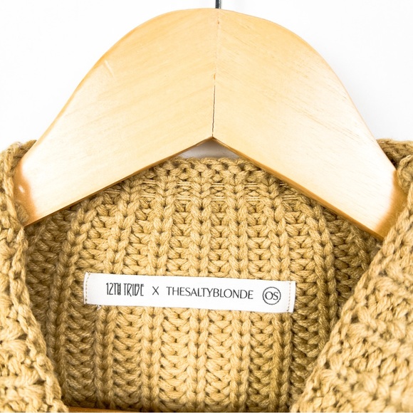 12th Tribe Tan Cowl Neck Sweater - Picture 4 of 8